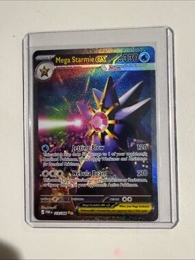 Mega Starmie ex Pokémon Holographic Card - Blue/Purple